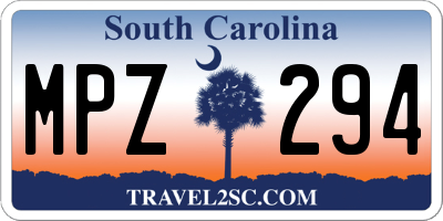 SC license plate MPZ294