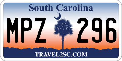 SC license plate MPZ296
