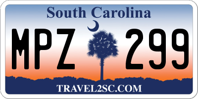 SC license plate MPZ299