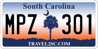 SC license plate MPZ301