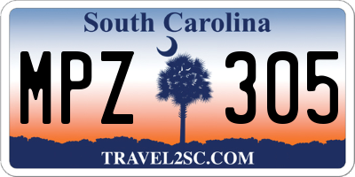 SC license plate MPZ305