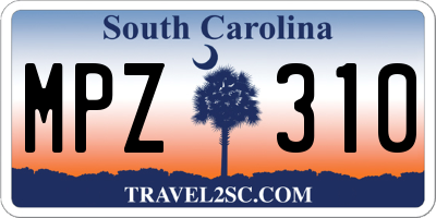 SC license plate MPZ310
