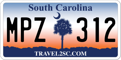SC license plate MPZ312