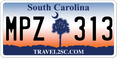 SC license plate MPZ313