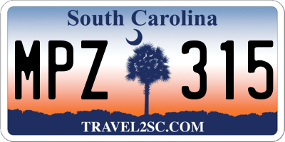 SC license plate MPZ315