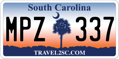 SC license plate MPZ337