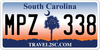 SC license plate MPZ338