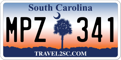 SC license plate MPZ341