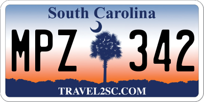 SC license plate MPZ342