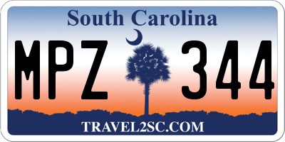 SC license plate MPZ344