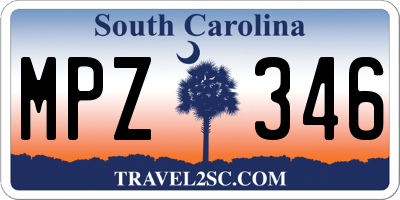 SC license plate MPZ346