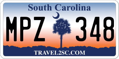 SC license plate MPZ348