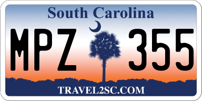 SC license plate MPZ355