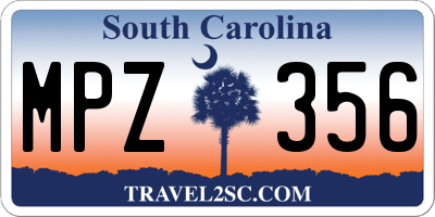 SC license plate MPZ356