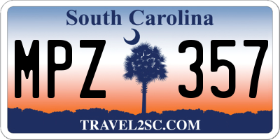 SC license plate MPZ357