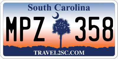 SC license plate MPZ358