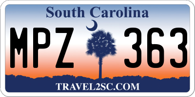 SC license plate MPZ363