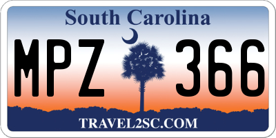 SC license plate MPZ366