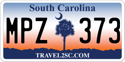 SC license plate MPZ373