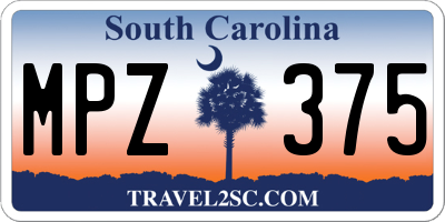 SC license plate MPZ375