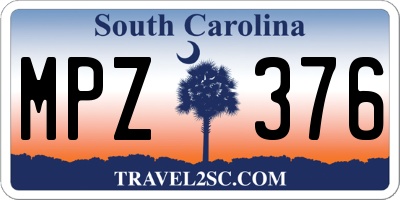 SC license plate MPZ376