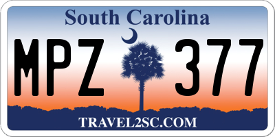 SC license plate MPZ377