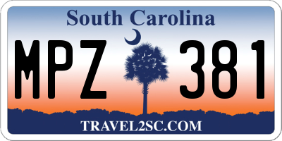 SC license plate MPZ381