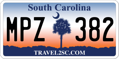 SC license plate MPZ382