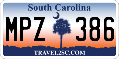 SC license plate MPZ386