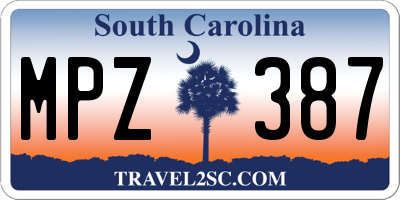 SC license plate MPZ387