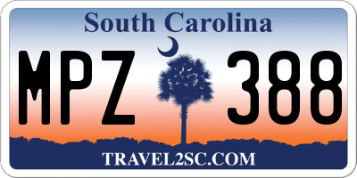 SC license plate MPZ388