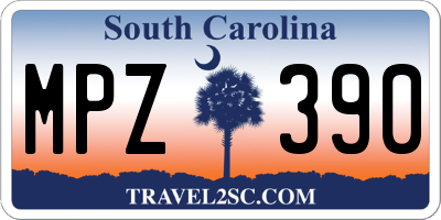 SC license plate MPZ390