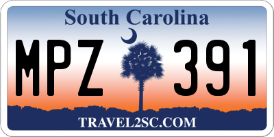 SC license plate MPZ391