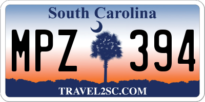 SC license plate MPZ394