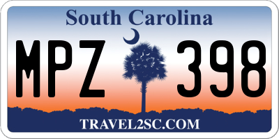 SC license plate MPZ398