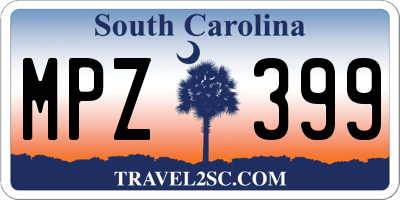 SC license plate MPZ399