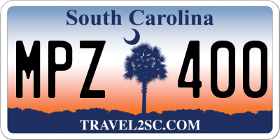 SC license plate MPZ400