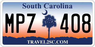 SC license plate MPZ408