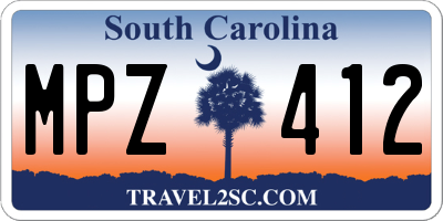 SC license plate MPZ412