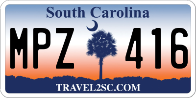 SC license plate MPZ416