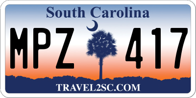 SC license plate MPZ417