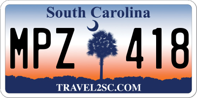 SC license plate MPZ418
