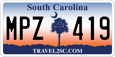 SC license plate MPZ419