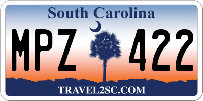 SC license plate MPZ422