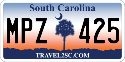 SC license plate MPZ425