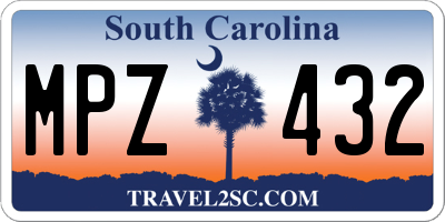 SC license plate MPZ432
