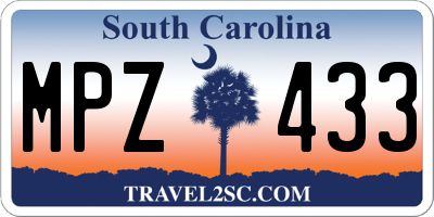 SC license plate MPZ433