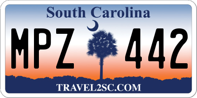 SC license plate MPZ442