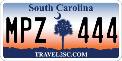 SC license plate MPZ444