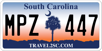 SC license plate MPZ447